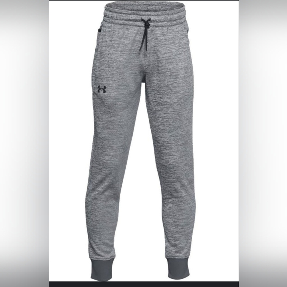 Under Armour Kids Joggers YXL Heather Grey Athletic Pants Performance Fleece EUC